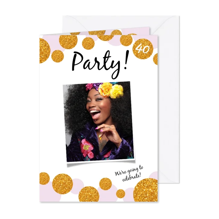 Uitnodiging Party! Modern en confetti