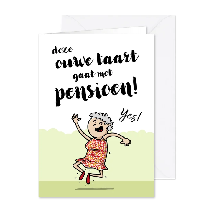 Uitnodiging pensioenfeest ouwe taart