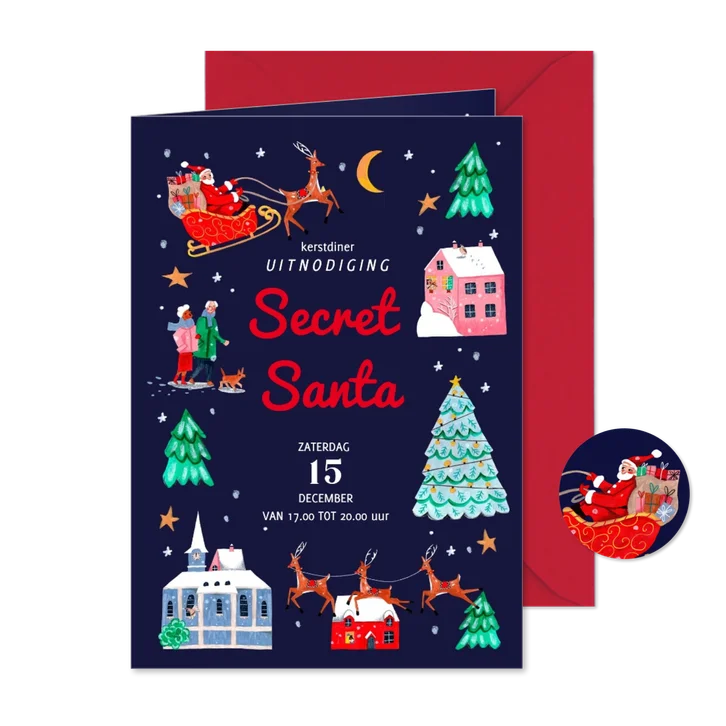 Uitnodiging Secret Sant Kerstborrel