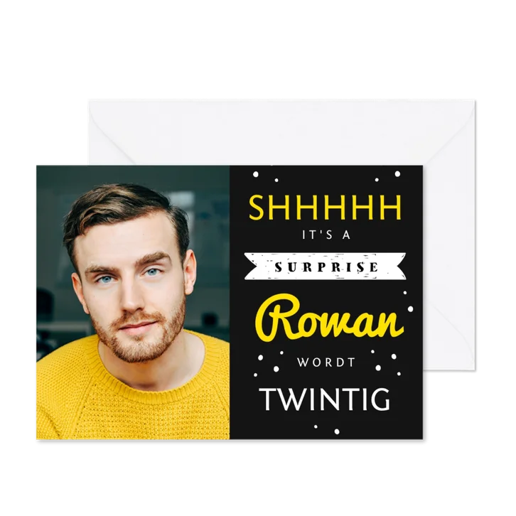 Uitnodiging surprise party man met foto