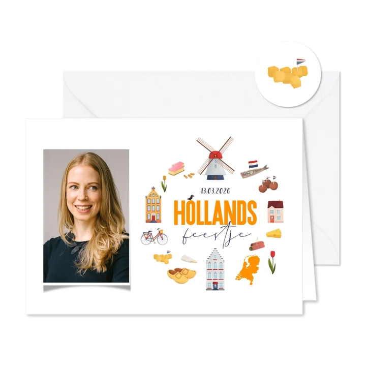 Uitnodiging thema molen borrel foto Hollands feestje 