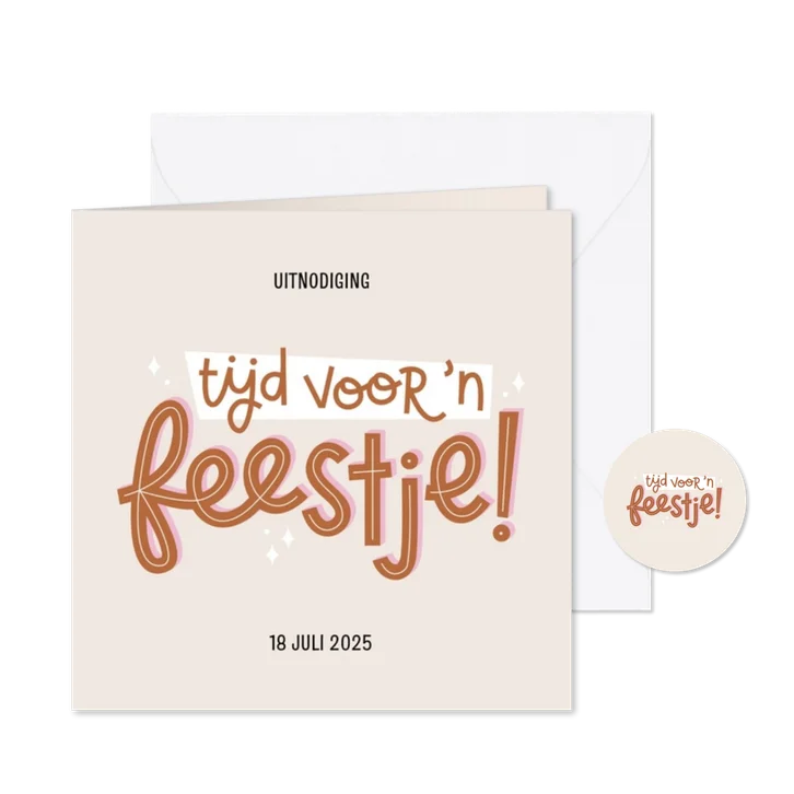 Uitnodiging tijd voor een feestje speels 