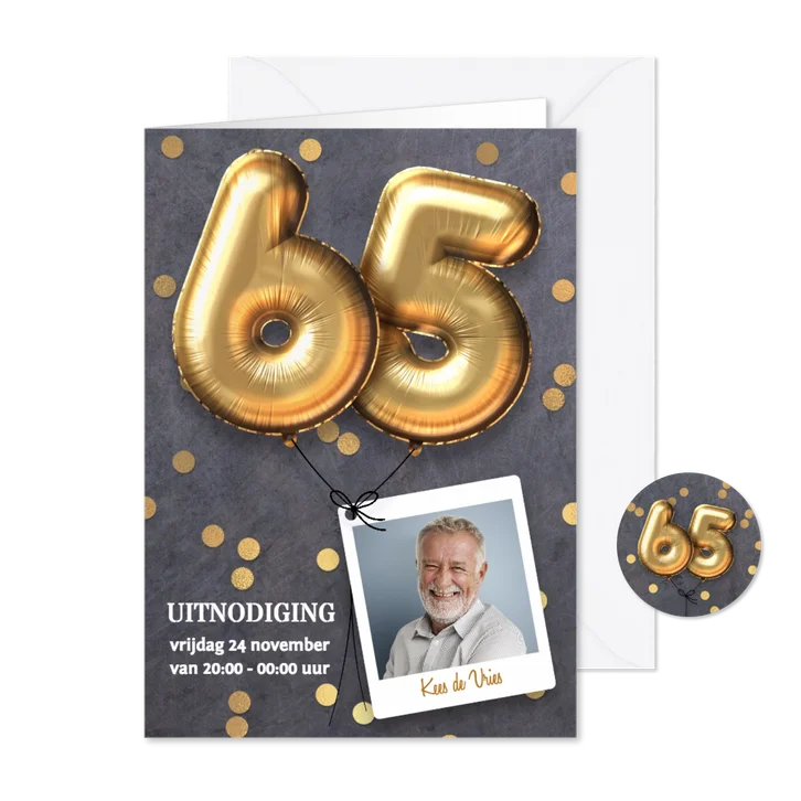 Uitnodiging verjaardag 65 jaar