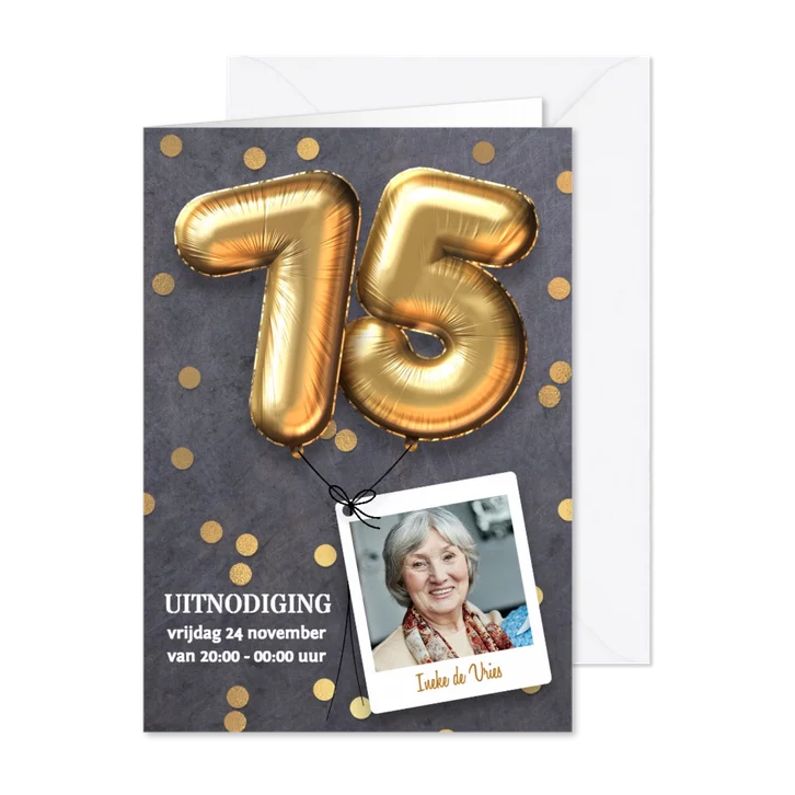 Uitnodiging verjaardag 75 jaar