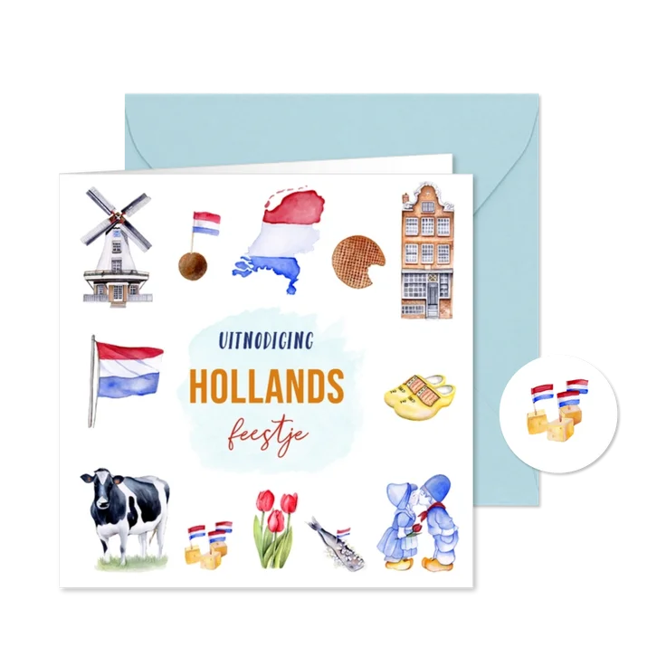 Uitnodiging verjaardag Holland thema