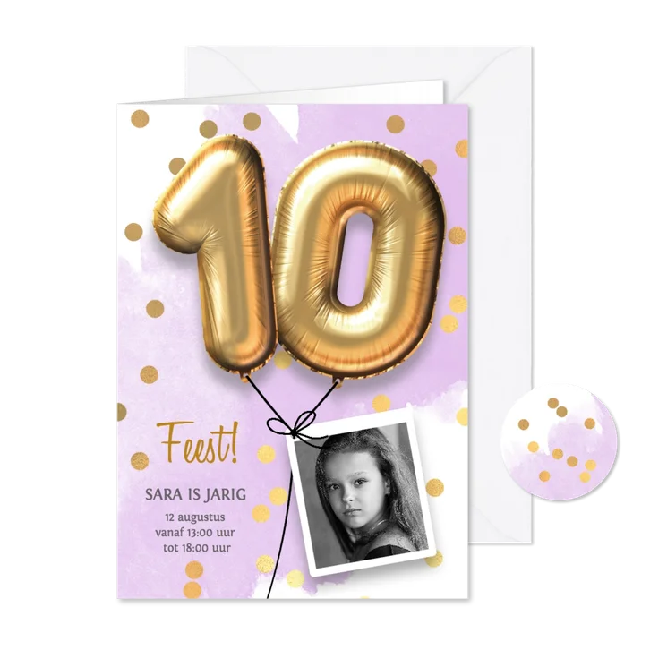 Uitnodiging verjaardag meisje 10 jaar
