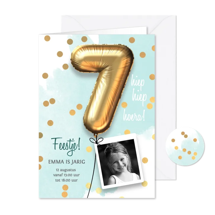 Uitnodiging verjaardag meisje 7 jaar