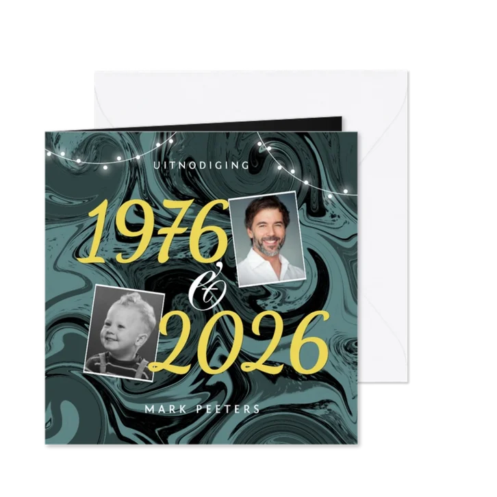 Uitnodiging verjaardag verf trendy 50 jaar