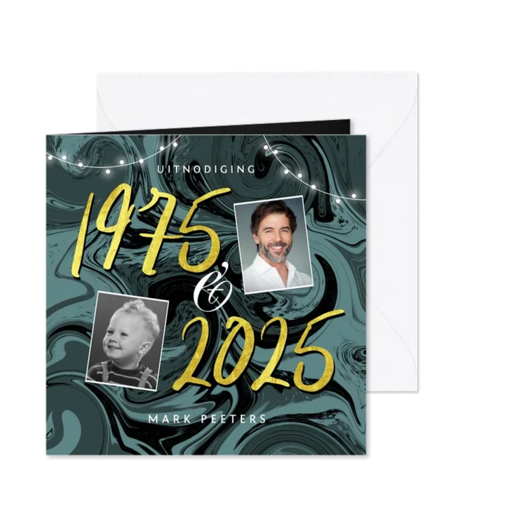Uitnodiging verjaardag verf trendy 50 jaar