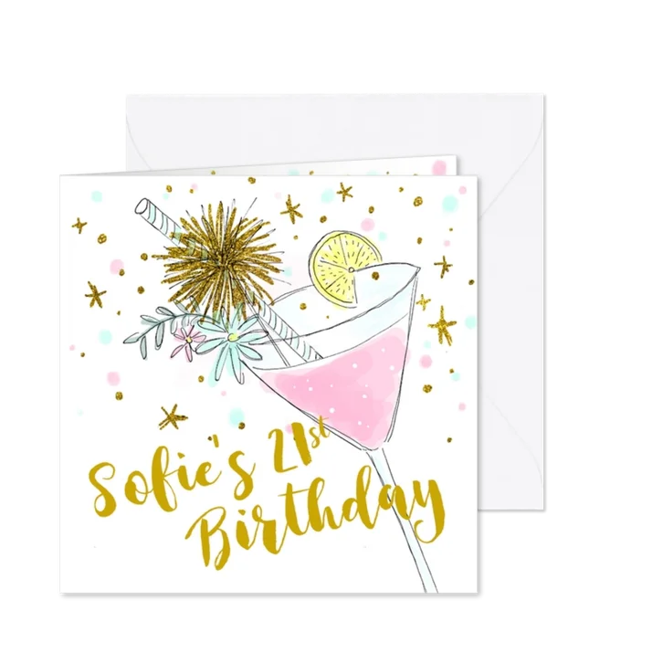 Uitnodiging verjaardagsfeest cocktail hip 
