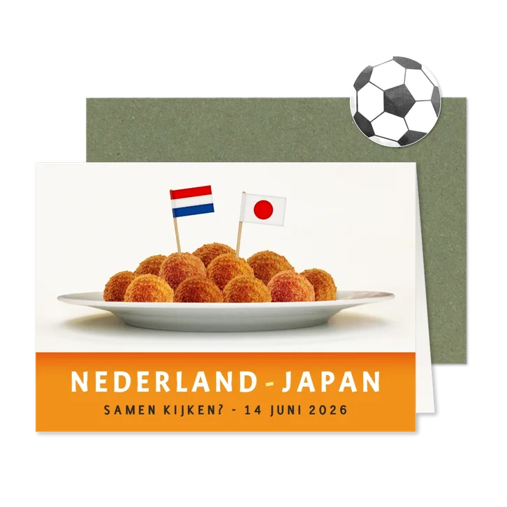 Uitnodiging voetbal WK - Japan Nederland 14 juni