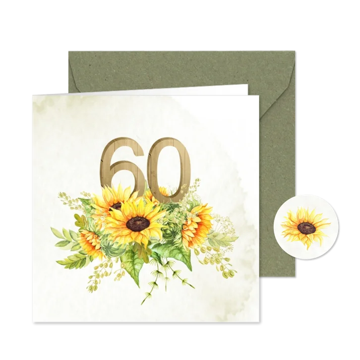 Uitnodiging zonnebloemen 60 jaar