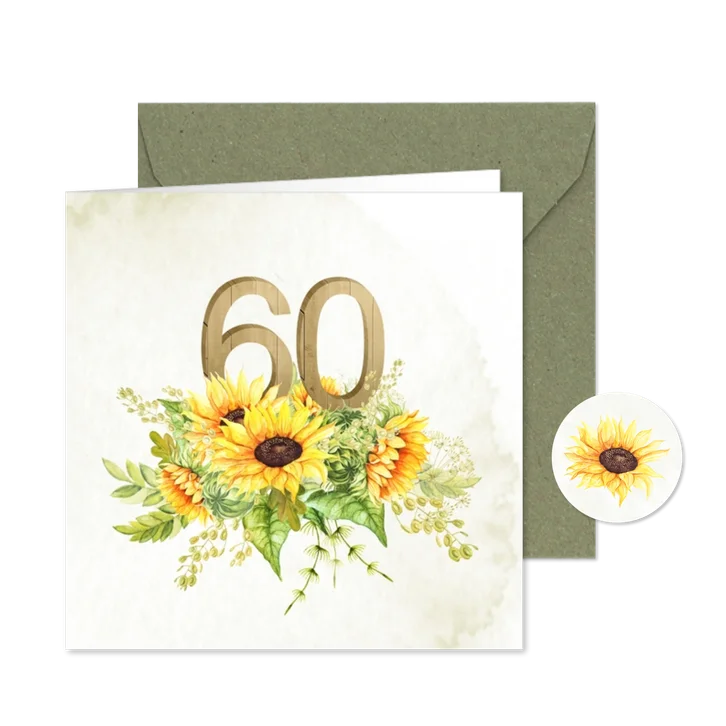 Uitnodiging zonnebloemen 60 jaar