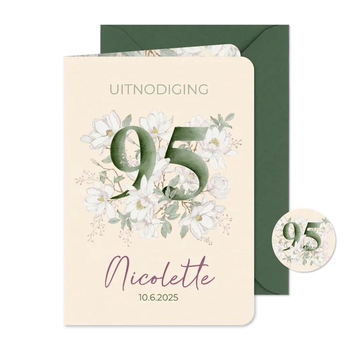 Uitnodigingskaart Magnolia's 95 jaar
