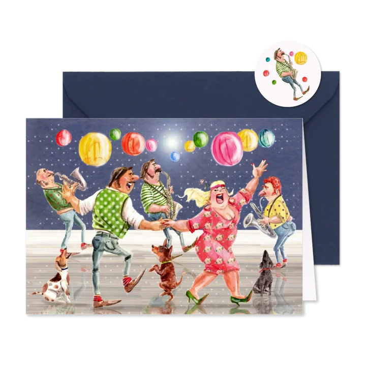 Uitnodigingskaart swingend verjaardagsfeest