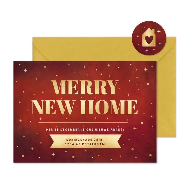 Verhuisbericht en kerstkaart inéén - Merry new home