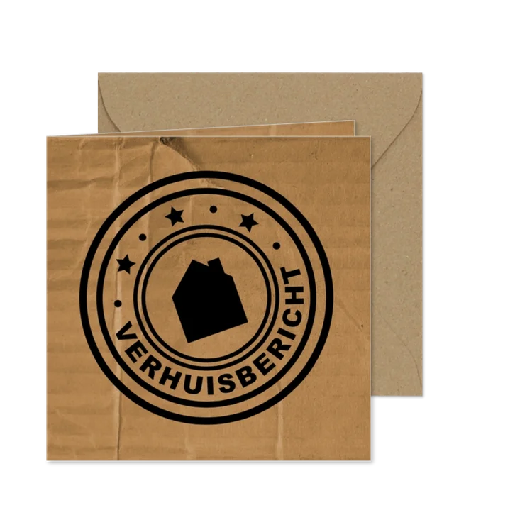 Verhuisbericht Karton Stempel