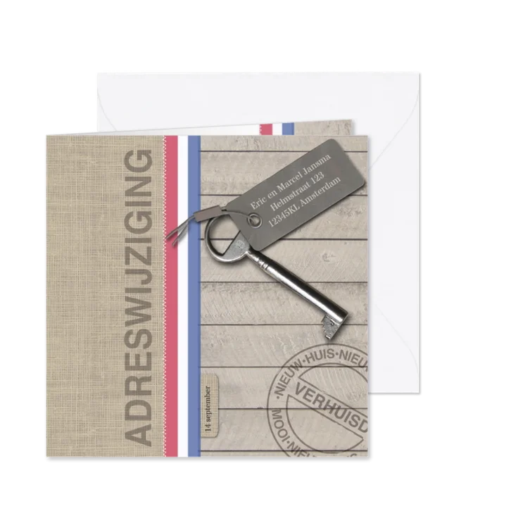 Verhuiskaart jute en hout look