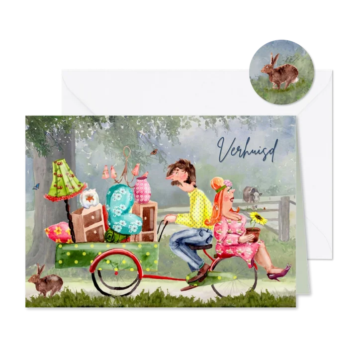 Verhuiskaart op de bakfiets