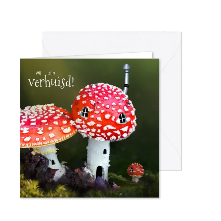 Verhuiskaart paddestoel woning
