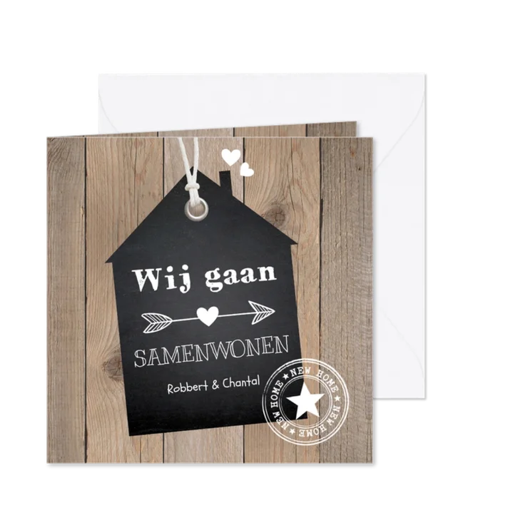 Verhuiskaart samenwonen label huis houtlook