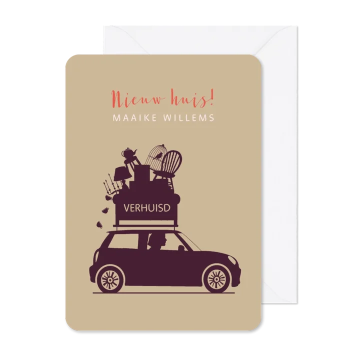 Verhuiskaart silhouet mini kraftlook
