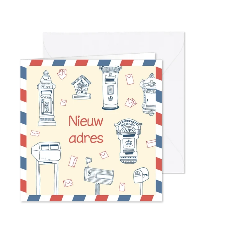 Verhuiskaart tekening brievenbus