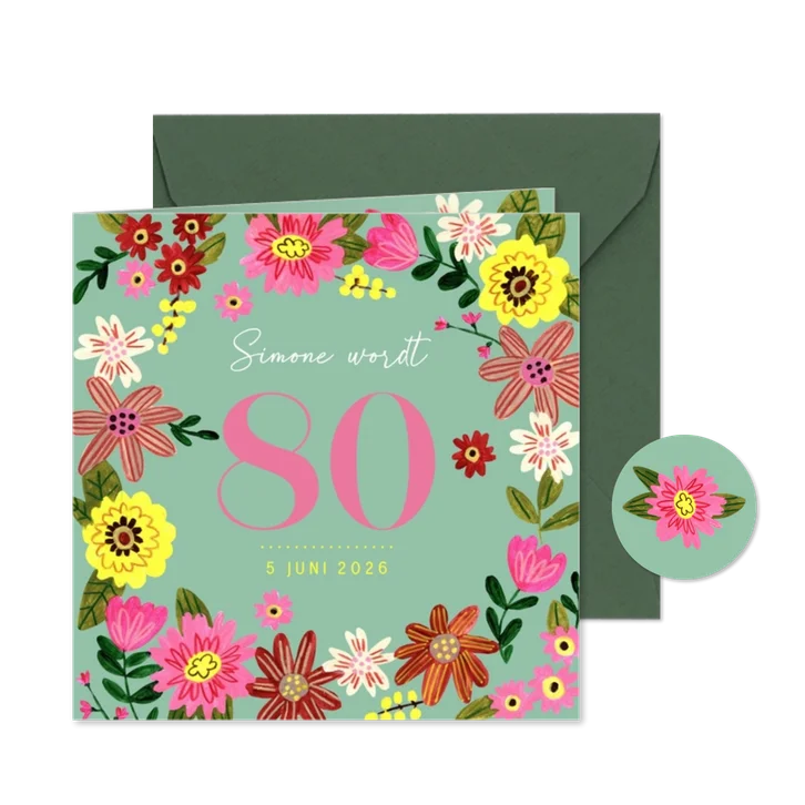 Verjaardagsfeest vrolijke bloemen 