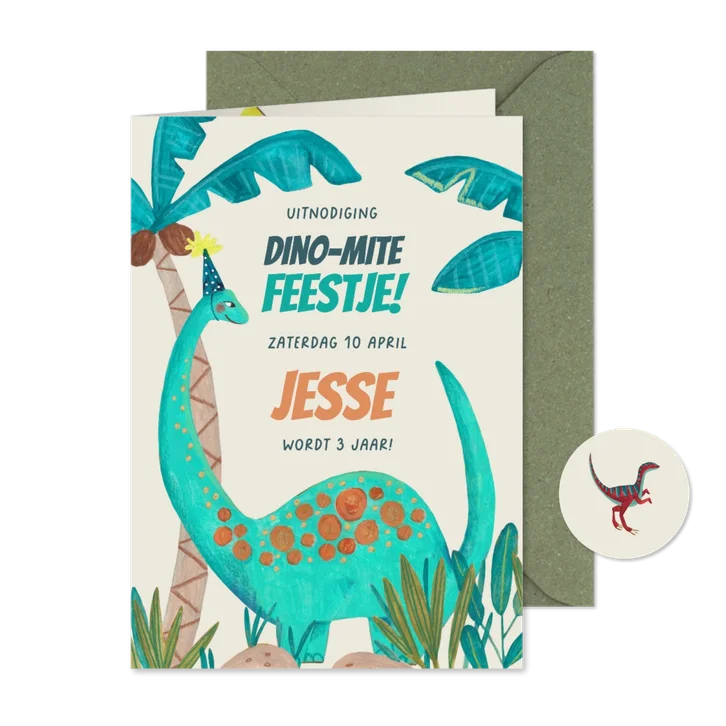 Verjaardagsfeestje dino-mite dinosaurus jungle