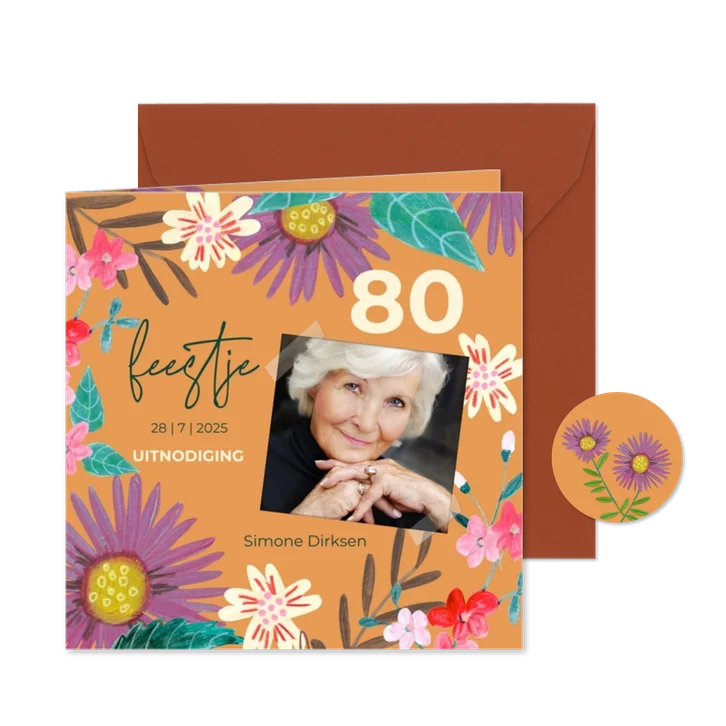 Verjaardagsfeestje moderne bloemen