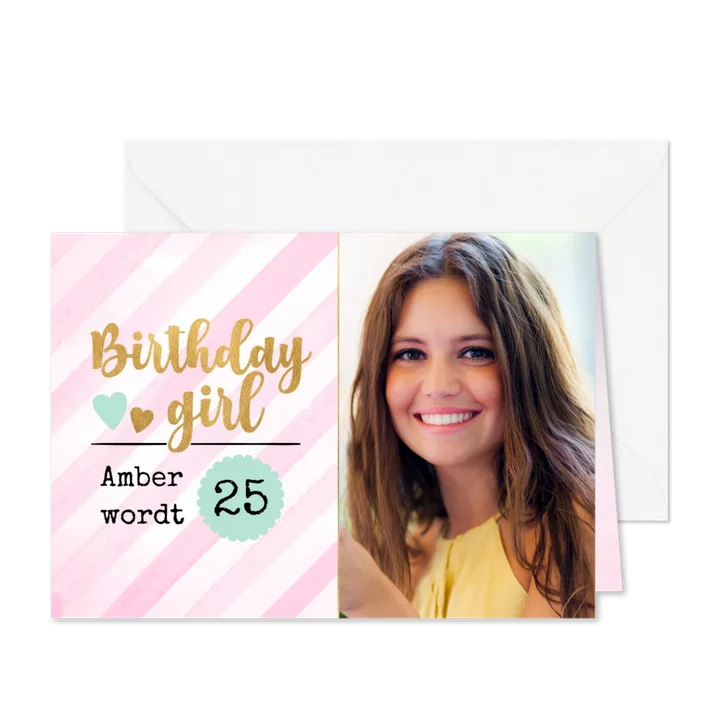 Verjaardagsuitnodiging waterverf strepen