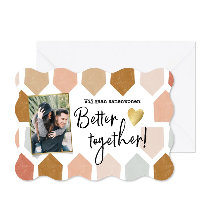 Vrolijk verhuisbericht samenwonen huisjes 