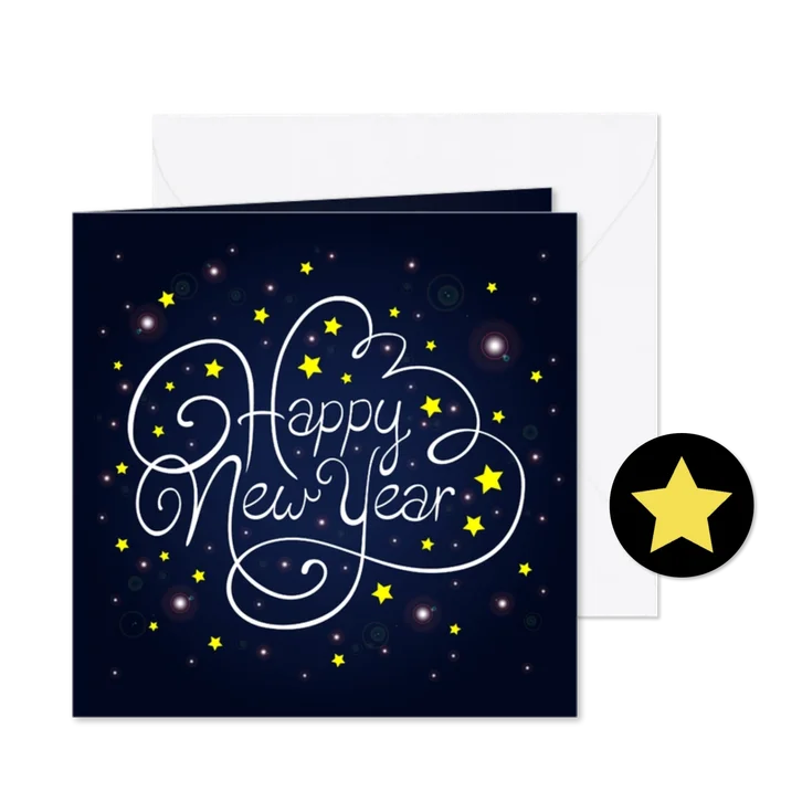 Vrolijke nieuwjaarskaart met sterren