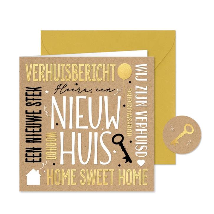Vrolijke verhuiskaart Nieuw Huis