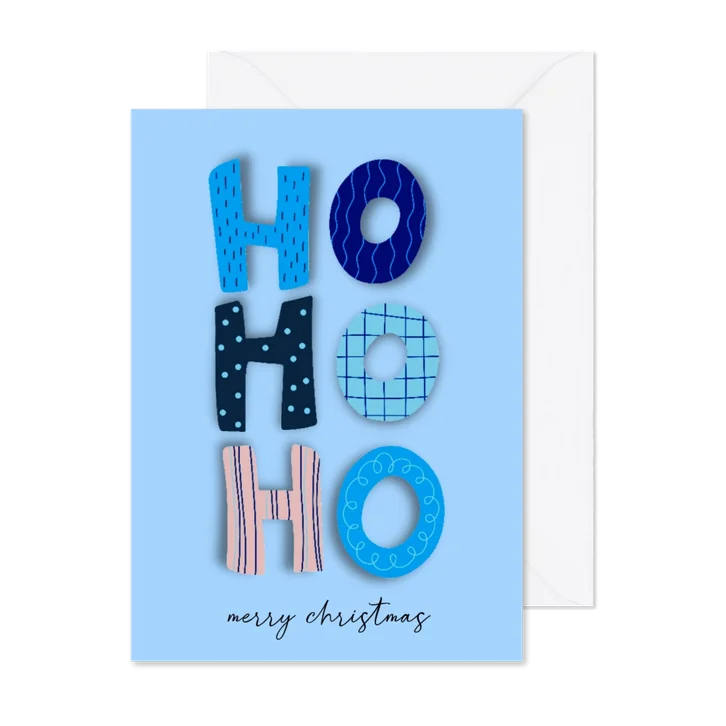 Winterse hohoho kerstkaart