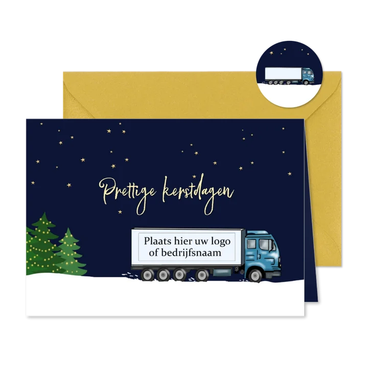 Zakelijke kerst - vrachtwagen in de sneeuw