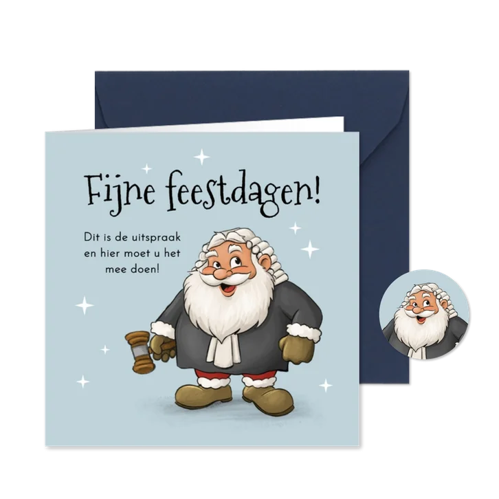 Zakelijke kerstkaart advocatuur kerstman grappig uitspraak