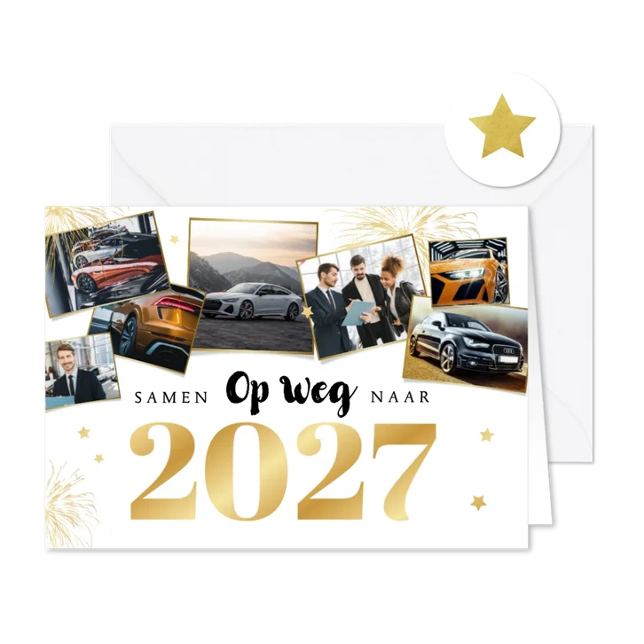 Zakelijke kerstkaart autobranche fotocollage foto's 2027