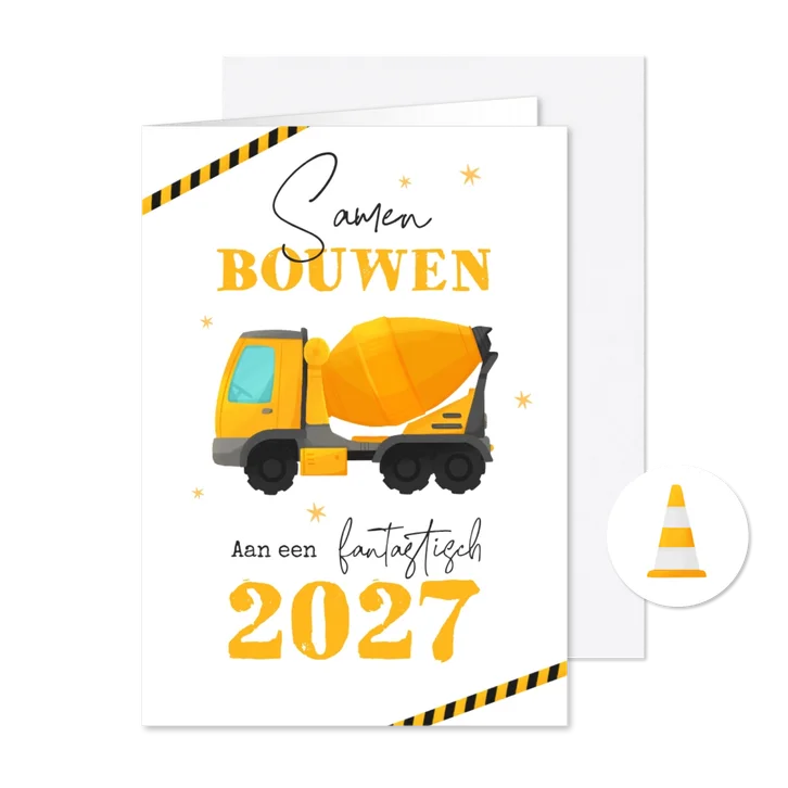 Zakelijke kerstkaart bouwvak illustratie 2027