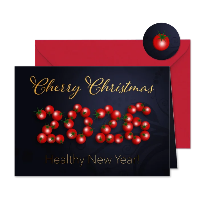 Zakelijke kerstkaart cherry Christmas