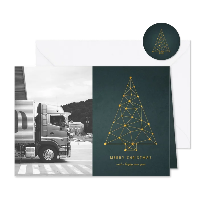 Zakelijke kerstkaart connectie kerstboom verbinding