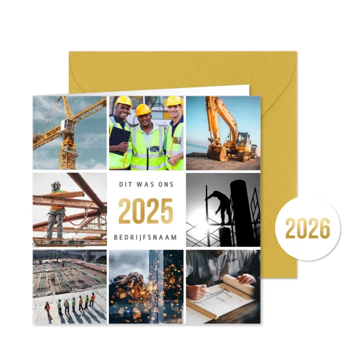 Zakelijke kerstkaart fotocollage terugblik op 2025