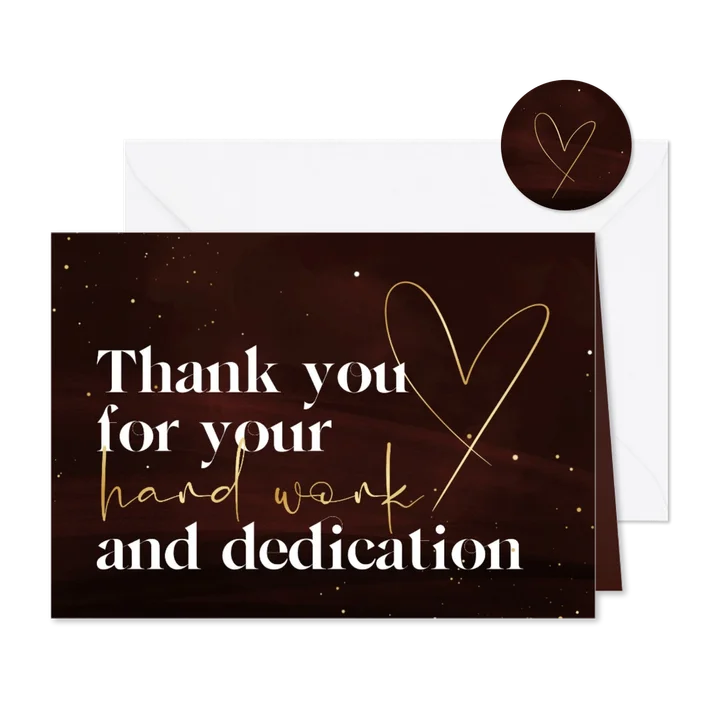 Zakelijke kerstkaart internationaal thank you met hart