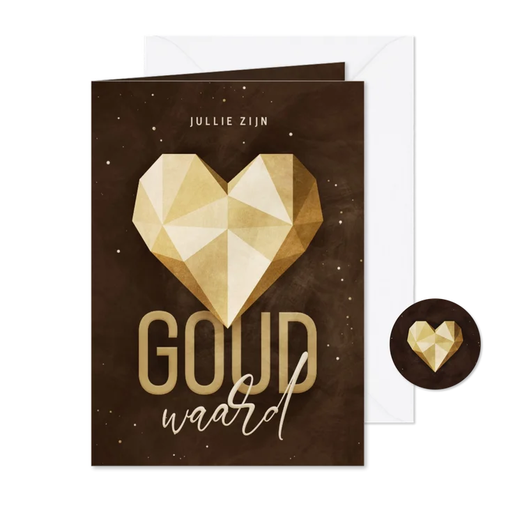 Zakelijke kerstkaart jullie zijn goud waard geometrisch hart