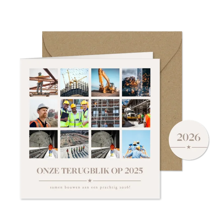 Zakelijke kerstkaart met 12 foto's als terugblijk op 2025