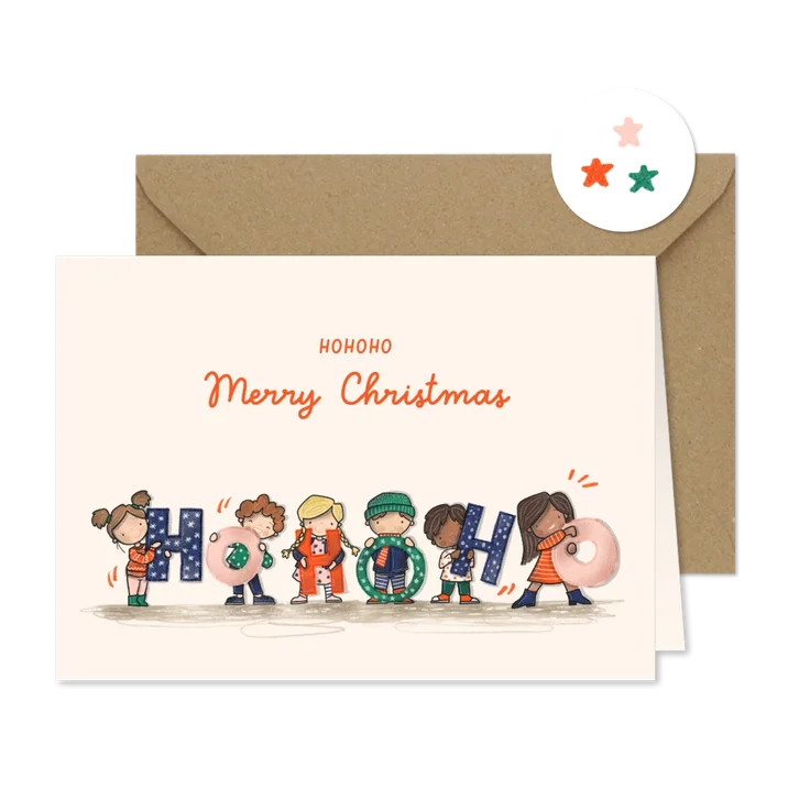 Zakelijke Kerstkaart onderwijs HoHoHo