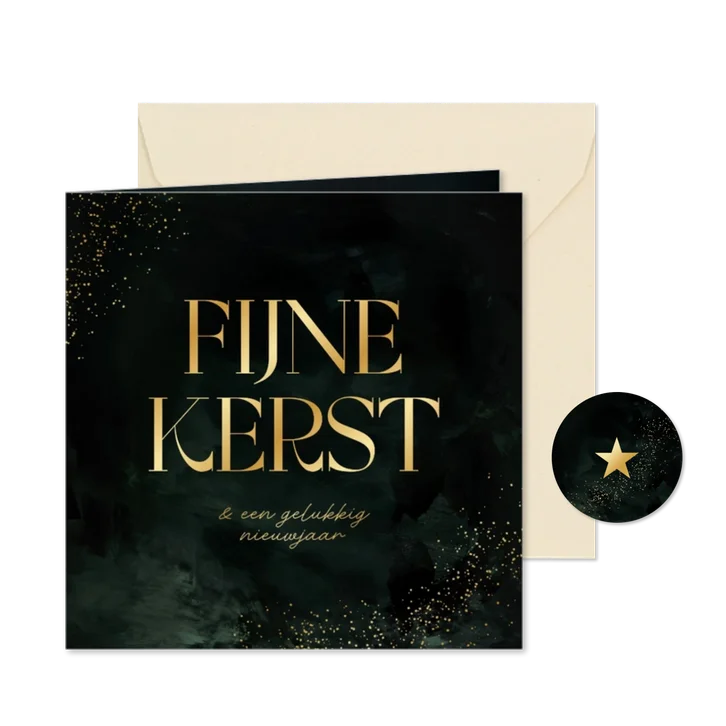 Zakelijke kerstkaart stijlvol goud fijne kerst spetters