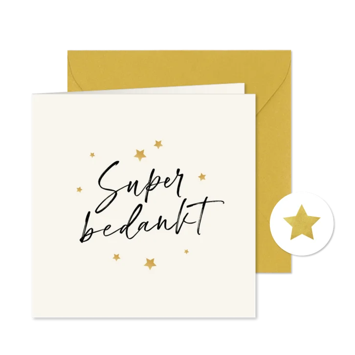 Zakelijke kerstkaart super bedankt sterretjes feestdagen