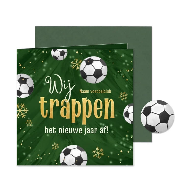 Zakelijke kerstkaart voetbalvereniging sport voetbal kerst