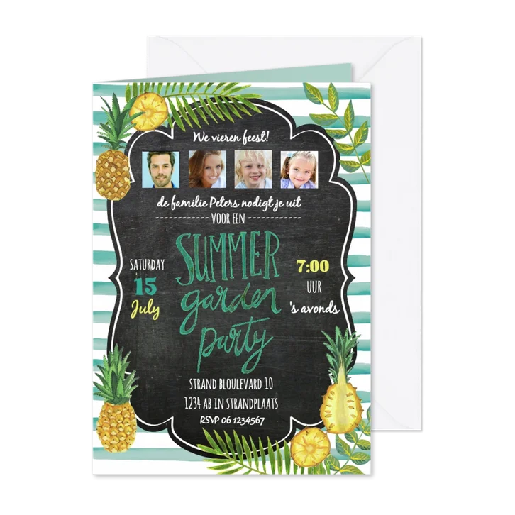 Zomer tuinfeest uitnodiging